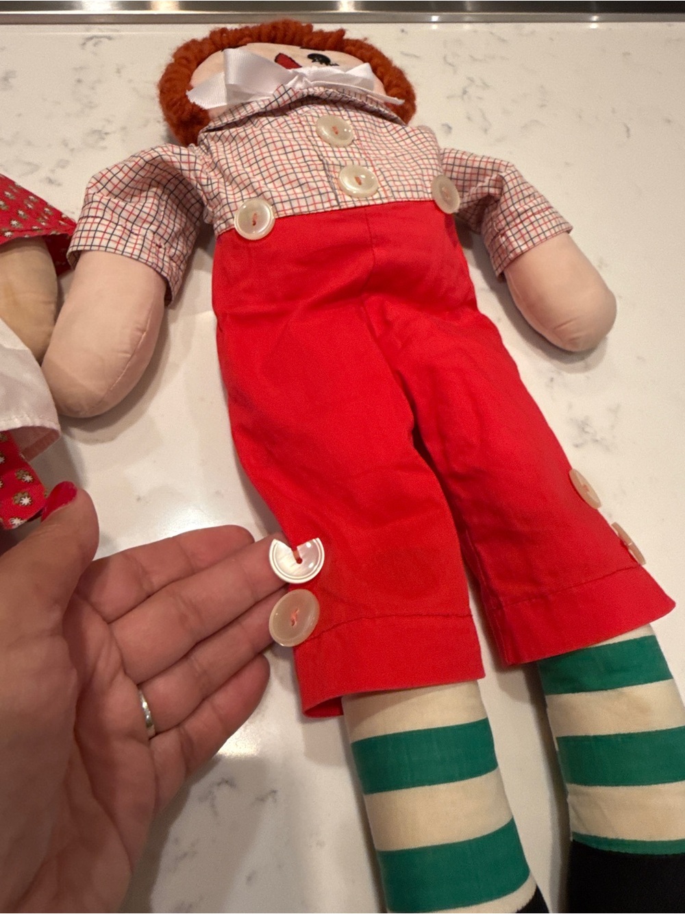 Vintage Raggedy Ann & Andy Style Handmade Cloth Dolls Country Farmhouse Decor - Picture 10 of 16